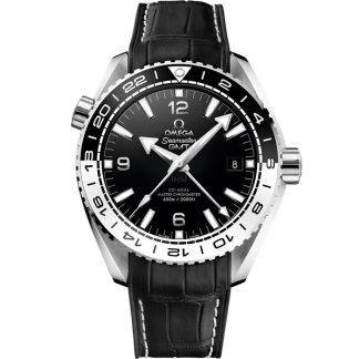Omega Seamaster Planet Ocean 600M 43,5 mm, acier sur bracelet en cuir doublé de caoutchouc 215.33.44.22.01.001