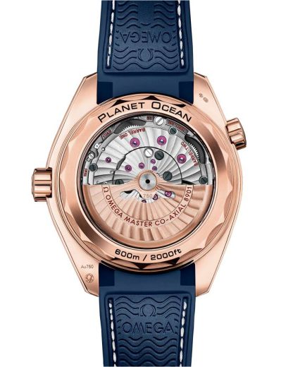 Omega Seamaster Planet Ocean 600M 43,5 mm, or Sedna™ sur bracelet en cuir doublé de caoutchouc 215.63.44.21.03.001 – Image 2