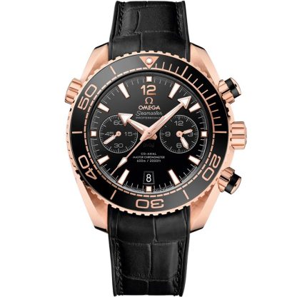 Omega Seamaster Planet Ocean 600M 45,5 mm, or Sedna™ sur bracelet en cuir doublé de caoutchouc 215.63.46.51.01.001