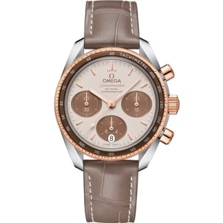 Omega Speedmaster 38 38 mm, acier - or « Sedna™ » sur bracelet en cuir 324.23.38.50.02.002