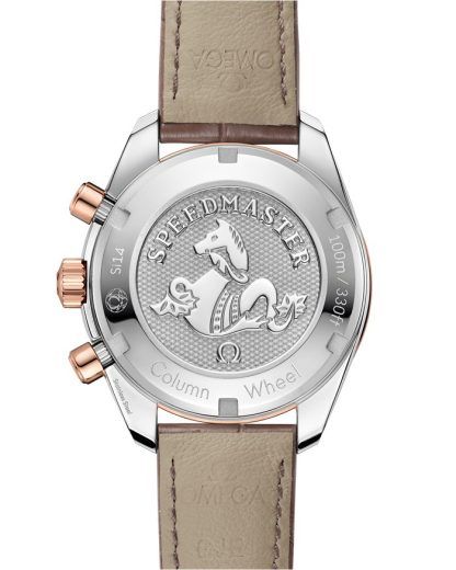 Omega Speedmaster 38 38 mm, acier - or « Sedna™ » sur bracelet en cuir 324.28.38.50.02.002 – Image 2