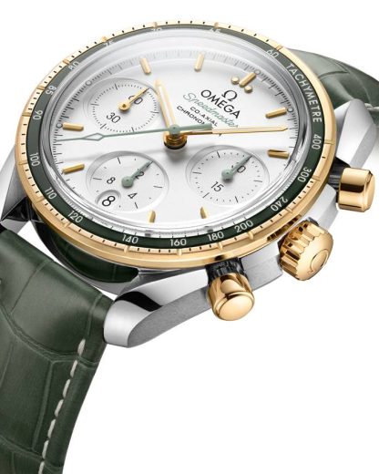 Omega Speedmaster 38 38 mm, acier - or jaune sur bracelet en cuir 324.23.38.50.02.001 – Image 2