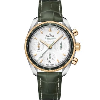 Omega Speedmaster 38 38 mm, acier - or jaune sur bracelet en cuir 324.23.38.50.02.001
