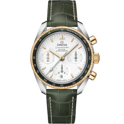 Omega Speedmaster 38 38 mm, acier - or jaune sur bracelet en cuir 324.23.38.50.02.001