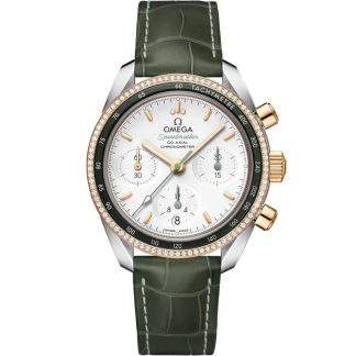 Omega Speedmaster 38 38 mm, acier - or jaune sur bracelet en cuir 324.28.38.50.02.001