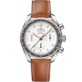 Omega Speedmaster 38 38 mm, acier sur bracelet en cuir 324.32.38.50.02.001