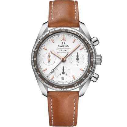Omega Speedmaster 38 38 mm, acier sur bracelet en cuir 324.32.38.50.02.001