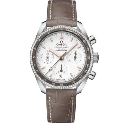 Omega Speedmaster 38 38 mm, acier sur bracelet en cuir 324.38.38.50.02.001