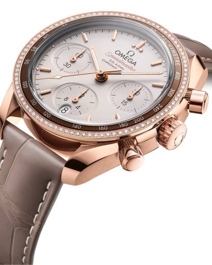 Omega Speedmaster 38 38 mm, or Sedna™ sur bracelet en cuir 324.68.38.50.02.003 – Image 4