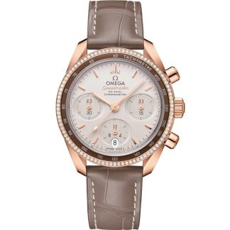 Omega Speedmaster 38 38 mm, or Sedna™ sur bracelet en cuir 324.68.38.50.02.003