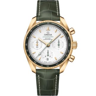 Omega Speedmaster 38 38 mm, or jaune sur bracelet en cuir 324.63.38.50.02.004