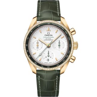 Omega Speedmaster 38 38 mm, or jaune sur bracelet en cuir 324.68.38.50.02.004