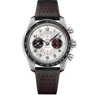 Omega Speedmaster Chronoscope 43 mm, acier sur bracelet en cuir 329.32.43.51.02.001