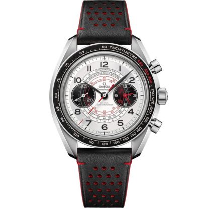 Omega Speedmaster Chronoscope 43 mm, acier sur bracelet en cuir 329.32.43.51.02.001
