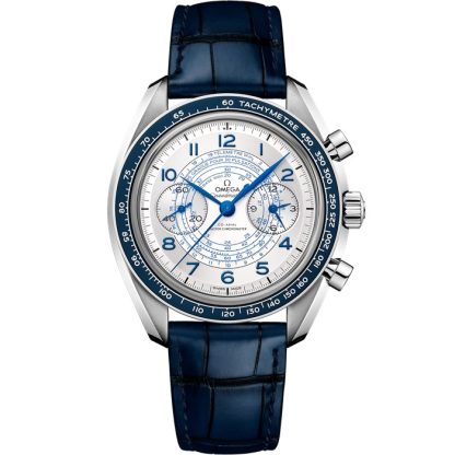 Omega Speedmaster Chronoscope 43 mm, acier sur bracelet en cuir 329.33.43.51.02.001