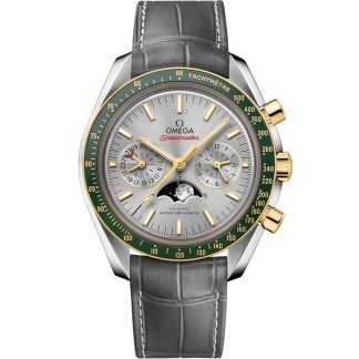 Omega Speedmaster Moonphase 44,25 mm, acier - or jaune sur bracelet en cuir 304.23.44.52.06.001