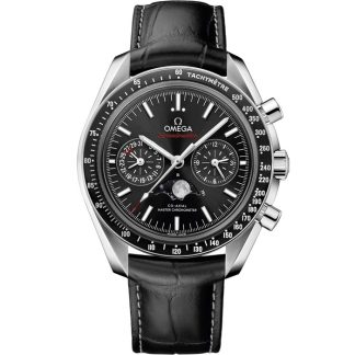 Omega Speedmaster Moonphase 44,25 mm, acier sur bracelet en cuir 304.33.44.52.01.001