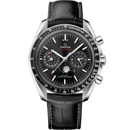Omega Speedmaster Moonphase 44,25 mm, acier sur bracelet en cuir 304.33.44.52.01.001