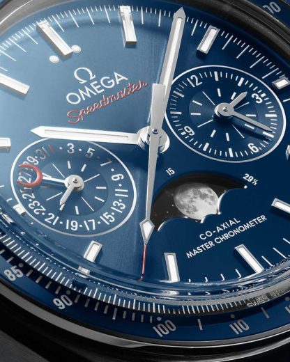 Omega Speedmaster Moonphase 44,25 mm, acier sur bracelet en cuir 304.33.44.52.03.001 – Image 4