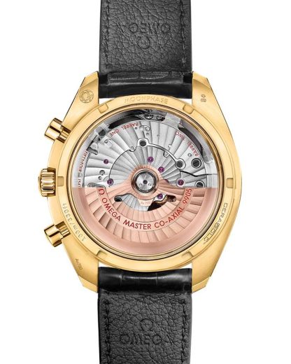 Omega Speedmaster Moonphase 44,25 mm, or jaune sur bracelet en cuir 304.63.44.52.02.001 – Image 2
