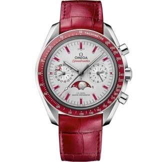 Omega Speedmaster Moonphase 44,25 mm, platine sur bracelet en cuir 304.93.44.52.99.002