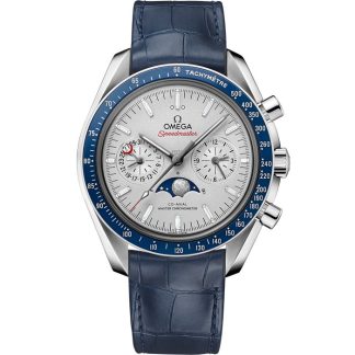 Omega Speedmaster Moonphase 44,25 mm, platine sur bracelet en cuir 304.93.44.52.99.004
