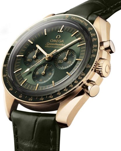 Omega Speedmaster Moonwatch Professional 42 mm, or Moonshine™ sur bracelet en cuir 310.63.42.50.10.001 – Image 3