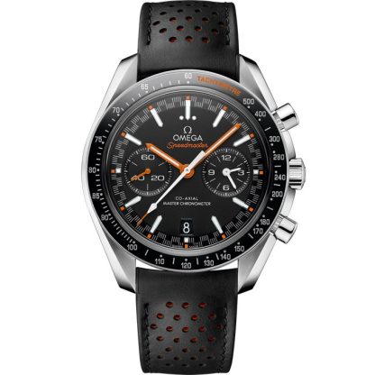 Omega Speedmaster Racing 44,25 mm, acier sur bracelet en cuir 329.32.44.51.01.001