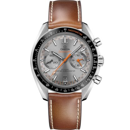 Omega Speedmaster Racing 44,25 mm, acier sur bracelet en cuir 329.32.44.51.06.001