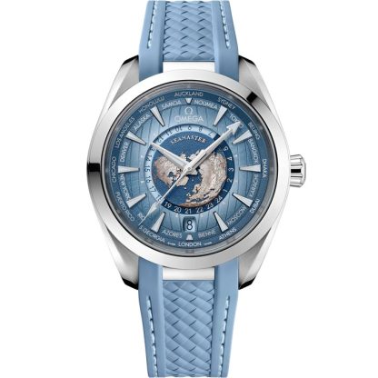 Omega Summer Blue Seamaster Aqua Terra 150M 43 mm, acier sur bracelet caoutchouc 220.12.43.22.03.002