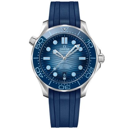 Omega Summer Blue Seamaster Diver 300M 42 mm, acier sur bracelet caoutchouc 210.32.42.20.03.002