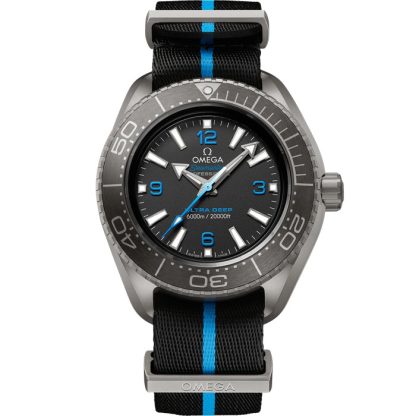 Omega Ultra Deep Seamaster Planet Ocean 6000M 45,5 mm, titane sur bracelet NATO 215.92.46.21.01.001