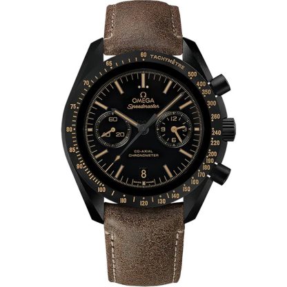 Omega Vintage Black  Speedmaster Dark Side of the Moon 44,25 mm, céramique noire sur bracelet en cuir 311.92.44.51.01.006